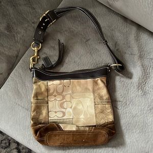 Authentic used holiday Coach purse